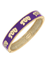 Load image into Gallery viewer, TCU Enamel Hinged Bracelet