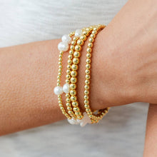 Load image into Gallery viewer, 3mm Stretch Bead Bracelets with Large Pearl Accents