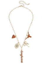 Load image into Gallery viewer, Texas Longhorns Paper Clip Charm Collector Necklace
