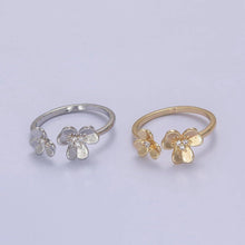 Load image into Gallery viewer, Dainty Daisy Ring in Gold / Silver Open Adjustable Flower Ring U-493 U-494: Gold
