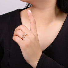 Load image into Gallery viewer, Dainty Elegant Butterfly and Flower 18K Gold Filled Adjustable Ring - R271