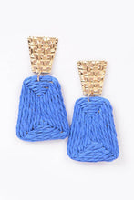 Load image into Gallery viewer, Cobalt Straw Dangling Earring