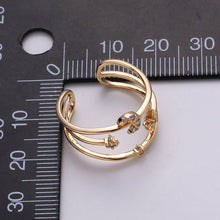 Load image into Gallery viewer, Moon Rings For Women Stars Celestial Gold Ring Celestial Ring Statement Ring Bridesmaid Gift Moon Star Galaxy Jewelry Gift for Her R-057