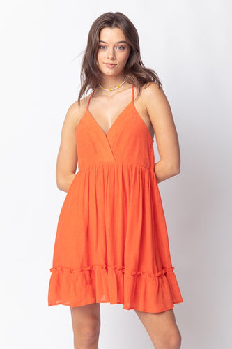 Orange Lattice Back Sundress