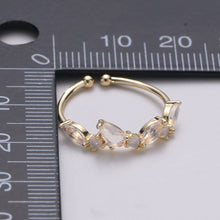 Load image into Gallery viewer, Dainty Marquise Ring, Minimalist Jewelry, CZ ring, stackable ring, Open Adjustable ring, thin gold ring, stacking R-141