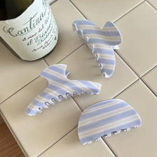 Load image into Gallery viewer, Fashionable Blue - White Striped Patterns Hair Claws: Purple-B