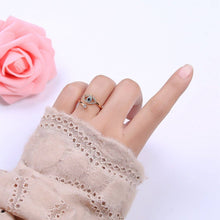 Load image into Gallery viewer, Gold Filled Eye Ring, Evil Eye Zircons Ring, CZ Eye Ring Good Luck Open Adjustable Ring U-351