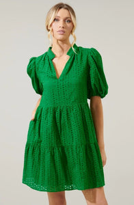 Green Eyelet Dress