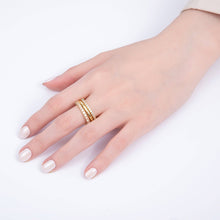 Load image into Gallery viewer, 16K Gold Filled Micro Paved CZ Triple Interlock Ring | RINGS-00061