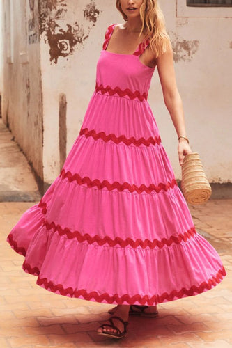 Hot Pink Ric Rac Maxi Dress