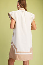 Load image into Gallery viewer, Linen V Neck Embroidered Midi Dress