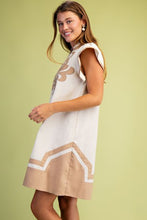 Load image into Gallery viewer, Linen V Neck Embroidered Midi Dress