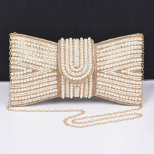 Load image into Gallery viewer, Rhinestone and Pearl Party Clutch