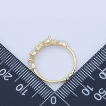 Load image into Gallery viewer, Dainty Marquise Ring, Minimalist Jewelry, CZ ring, stackable ring, Open Adjustable ring, thin gold ring, stacking R-141