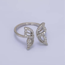 Load image into Gallery viewer, 16K Gold Filled Clear Micro Paved CZ Open Butterfly Ring in Gold &amp; Silver | R044 O581: Gold