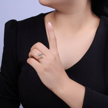 Load image into Gallery viewer, Gold Filled Eye Ring, Evil Eye Zircons Ring, CZ Eye Ring Good Luck Open Adjustable Ring U-351