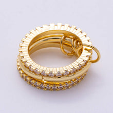Load image into Gallery viewer, 16K Gold Filled Micro Paved CZ Triple Interlock Ring | RINGS-00061