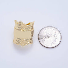 Load image into Gallery viewer, 16K Gold Filled Wide Hammered Organic Texture Chunky Statement Adjustable Ring | Rings-00416