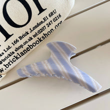 Load image into Gallery viewer, Fashionable Blue - White Striped Patterns Hair Claws: Blue-B
