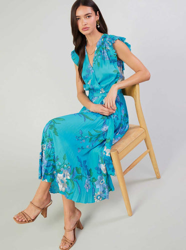 Floral Printed Surplus Midi Dress