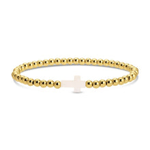 Load image into Gallery viewer, 4mm Stretch Beaded Bracelet w/ Cross