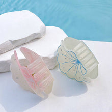 Load image into Gallery viewer, Sparkly Shell-Shaped Hair Claw, Beach Claw Clip: Blue
