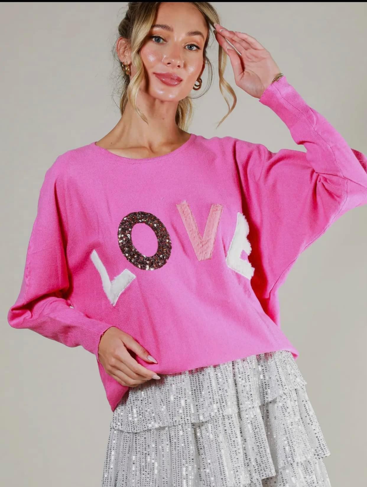 Love on sale pink sweater