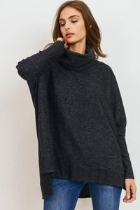 Brushed Knit Charcoal Sweater