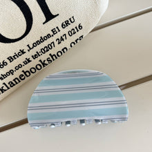 Load image into Gallery viewer, Fashionable Blue - White Striped Patterns Hair Claws: Blue-B
