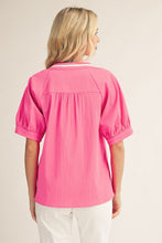 Load image into Gallery viewer, Color Contrast Accent Embroidered Top