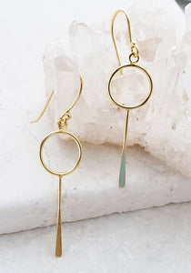 Gold Circle Paddle Earrings