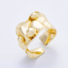 Load image into Gallery viewer, 16K Gold Filled Round Ball Hammered Wide Band Ring | Rings-00040