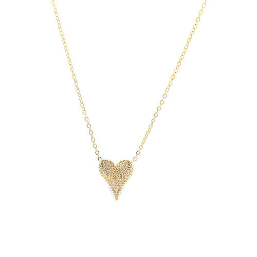 18 K Gold Gilled Heart Pendant Dainty Delicate Rolo Chain Neck