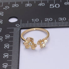 Load image into Gallery viewer, Dainty Daisy Ring in Gold / Silver Open Adjustable Flower Ring U-493 U-494: Gold