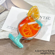 Load image into Gallery viewer, Summer Beach Drink Cocktail Hair Claw Clip: Orange