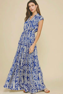 Print Tiered Maxi Dress