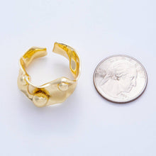 Load image into Gallery viewer, 16K Gold Filled Round Ball Hammered Wide Band Ring | Rings-00040
