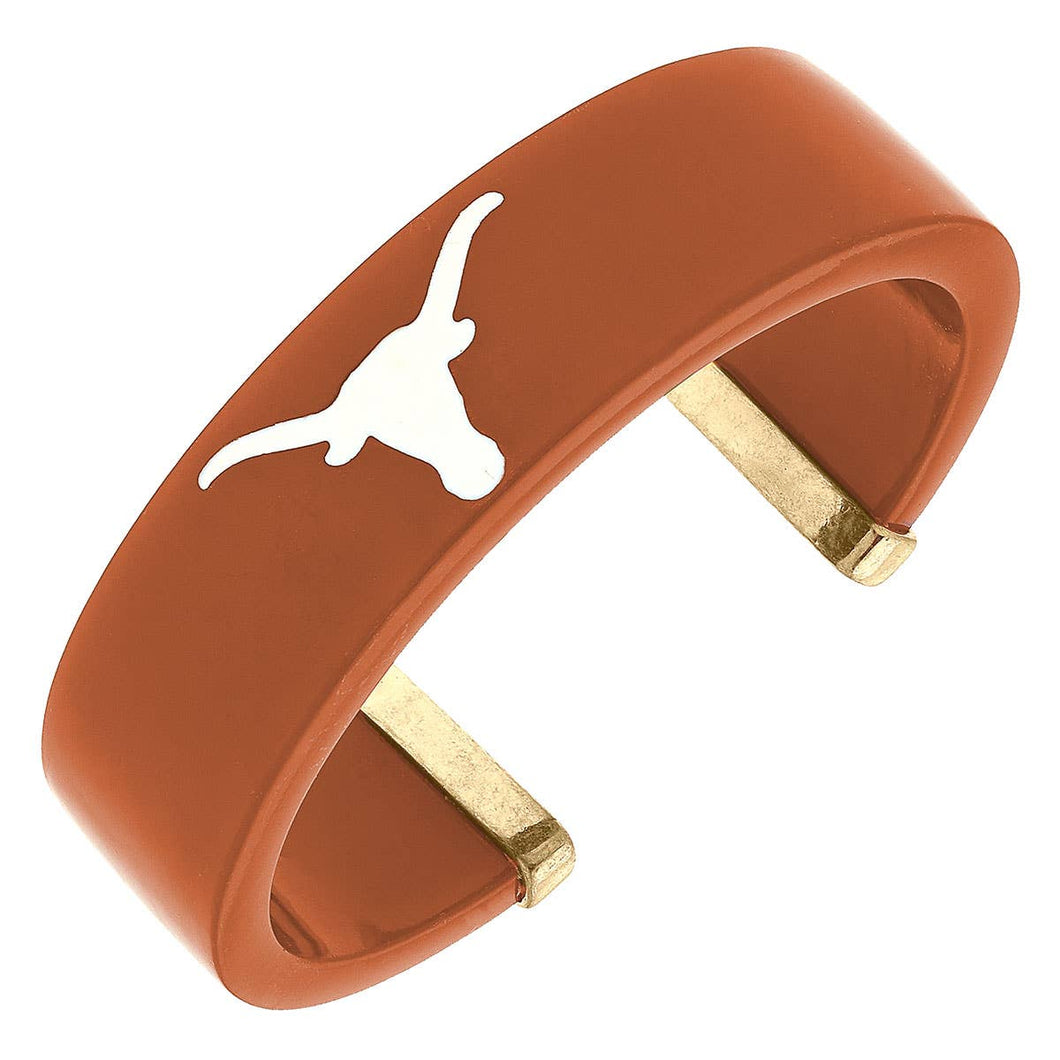 Texas Longhorns Resin Logo Cuff Bracelet in Burnt Orange