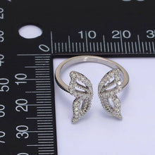 Load image into Gallery viewer, 16K Gold Filled Clear Micro Paved CZ Open Butterfly Ring in Gold &amp; Silver | R044 O581: Gold