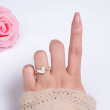 Load image into Gallery viewer, 24K Gold Filled Heart White Enamel Micro Paved CZ Wrap Ring | O729
