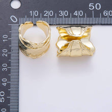 Load image into Gallery viewer, 16K Gold Filled Wide Hammered Organic Texture Chunky Statement Adjustable Ring | Rings-00416