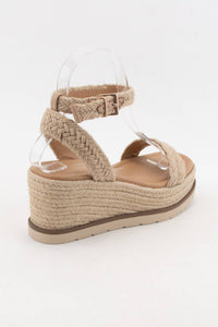 SWING JUTE STRAP ESPADRILLES WEDGE PLATFORM HEEL SANDAL