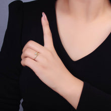 Load image into Gallery viewer, 24K Gold Filled Micro Paved CZ Flower Celestial Star Claw Ring | O825