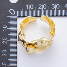 Load image into Gallery viewer, 16K Gold Filled Round Ball Hammered Wide Band Ring | Rings-00040