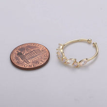 Load image into Gallery viewer, Dainty Marquise Ring, Minimalist Jewelry, CZ ring, stackable ring, Open Adjustable ring, thin gold ring, stacking R-141