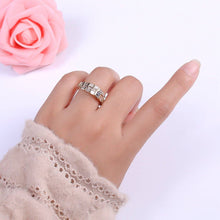 Load image into Gallery viewer, Gold Filled Baguette CZ Stacking Ring, Wrap Baguette Eternity Ring, Gold Stackable Ring Clear Minimalist Ring U-128