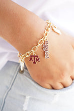 Load image into Gallery viewer, Texas A&amp;M Aggies Enamel Icons Charm Bracelet