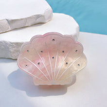 Load image into Gallery viewer, Sparkly Shell-Shaped Hair Claw, Beach Claw Clip: PurpleBlue
