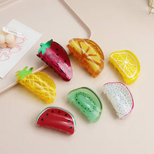 Load image into Gallery viewer, Fun Fruit - Inspired Print Hair Claw Clips: Lemon