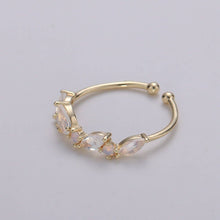 Load image into Gallery viewer, Dainty Marquise Ring, Minimalist Jewelry, CZ ring, stackable ring, Open Adjustable ring, thin gold ring, stacking R-141